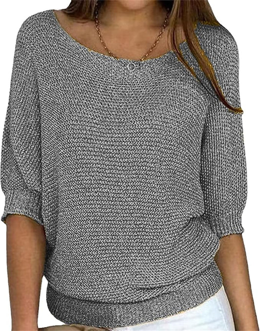 Pull fin manches 3/4 Sweater Élégance Lantern